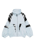 Giubbino per bambino Stella McCartney Kids azzurro con inserti scozzesi - Rubino Kids