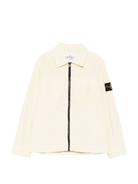 Giubbino per bambino Stone Island Junior bianco con cerniera - Rubino Kids