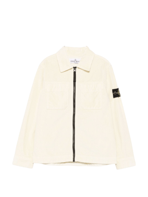 Stone Island Junior white zip-up jacket for boys