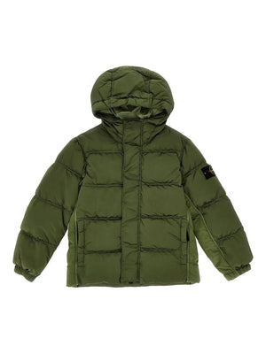 Stone Island Junior green quilted jacket for boys