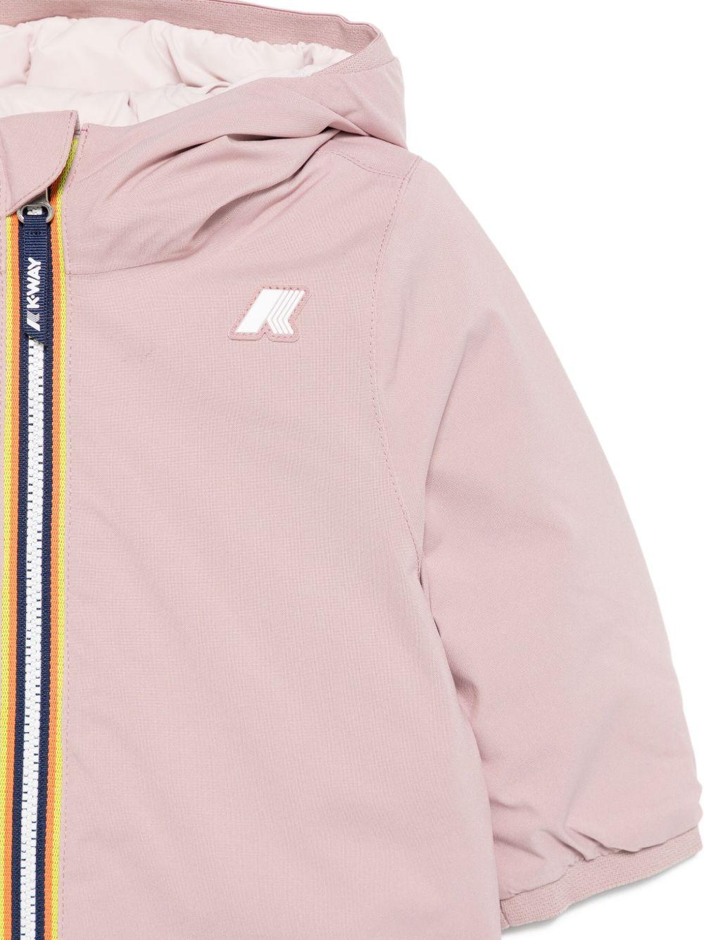 Giubbino per neonata K - Way Kids rosa con design reversibile - Rubino Kids