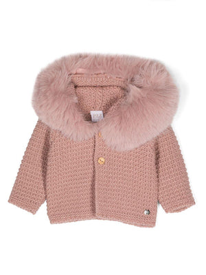 Giubbino per neonata PaZ RODRIGUEZ rosa con cappuccio