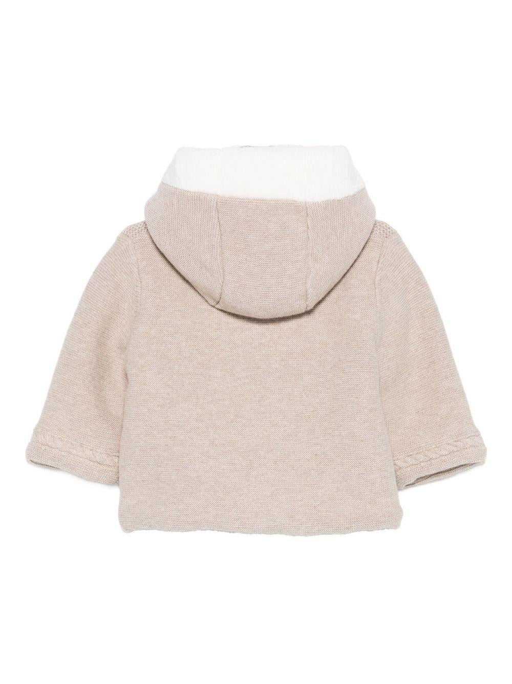 Giubbino per neonata Tartine Et Chocolat beige con scollo con cappuccio - Rubino Kids