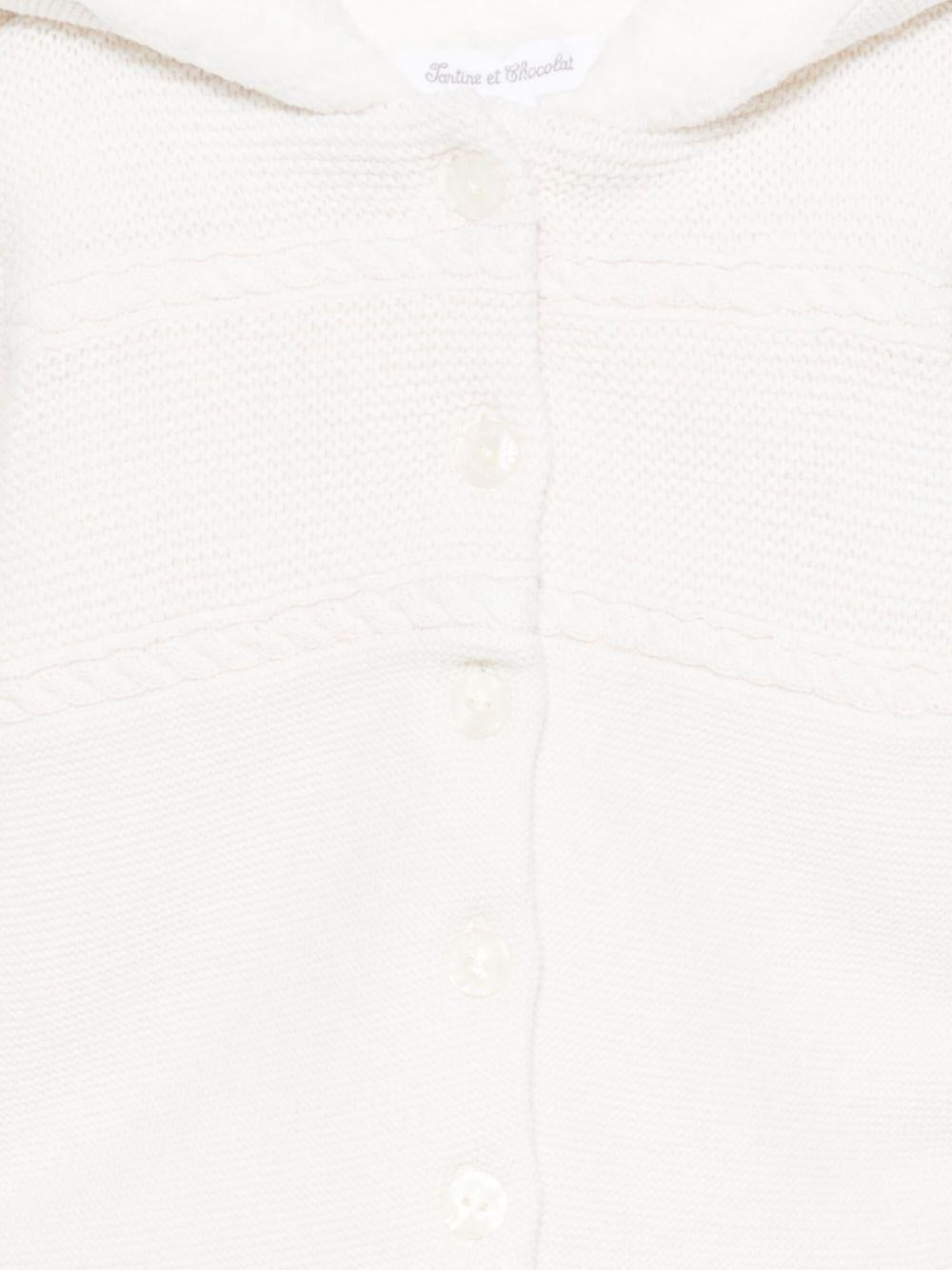 Giubbino per neonata Tartine Et Chocolat bianco con maglia intrecciata - Rubino Kids