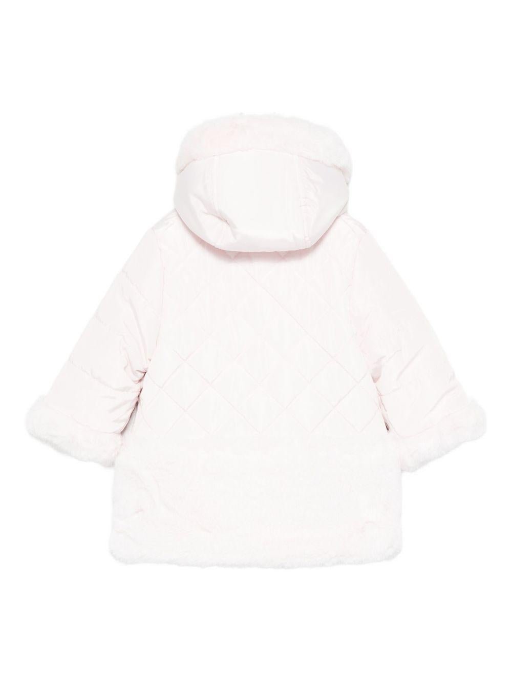 Giubbino per neonata Tartine Et Chocolat rosa con cappuccio con orlo in pelliccia sintetica - Rubino Kids