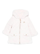 Giubbino per neonata Tartine Et Chocolat rosa con cappuccio con orlo in pelliccia sintetica - Rubino Kids