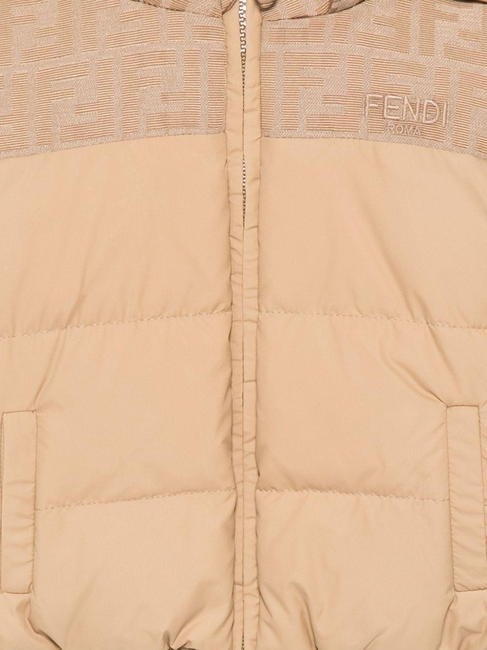 Giubbino per neonato Fendi Kids beige con dettaglio con logo FF - Rubino Kids