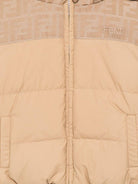 Giubbino per neonato Fendi Kids beige con dettaglio con logo FF - Rubino Kids