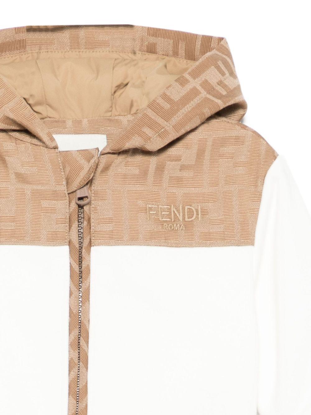 Giubbino per neonato Fendi Kids beige con modello con logo FF - Rubino Kids