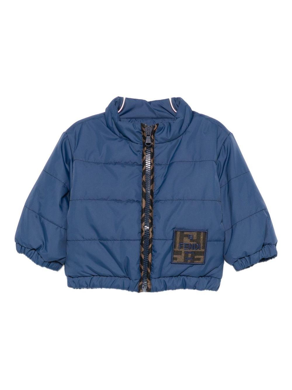 Fendi Kids blue quilted baby jacket | Offer Price