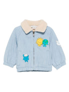 Giubbino per neonato Stella McCartney Kids azzurro con pelliccia all'interno - Rubino Kids