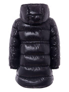 Giubbino trapuntato per bambina Moncler Enfant nero con cappuccio - Rubino Kids