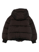 Giubbino trapuntato per bambina Monnalisa nero con cappuccio - Rubino Kids