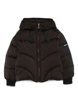 Monnalisa black quilted jacket for girls with hood