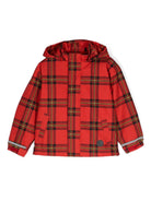Giubbno per bambina Mini Rodini Edelweiss rosso con motivo a quadri tartan - Rubino Kids