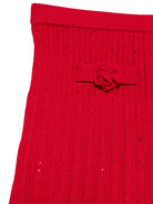 Gonna a coste per bambina Self - Portrait Kids rosso con vita elasticizzata - Rubino Kids