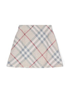 Gonna a quadri per bambina Burberry Kids beige con design svasato - Rubino Kids