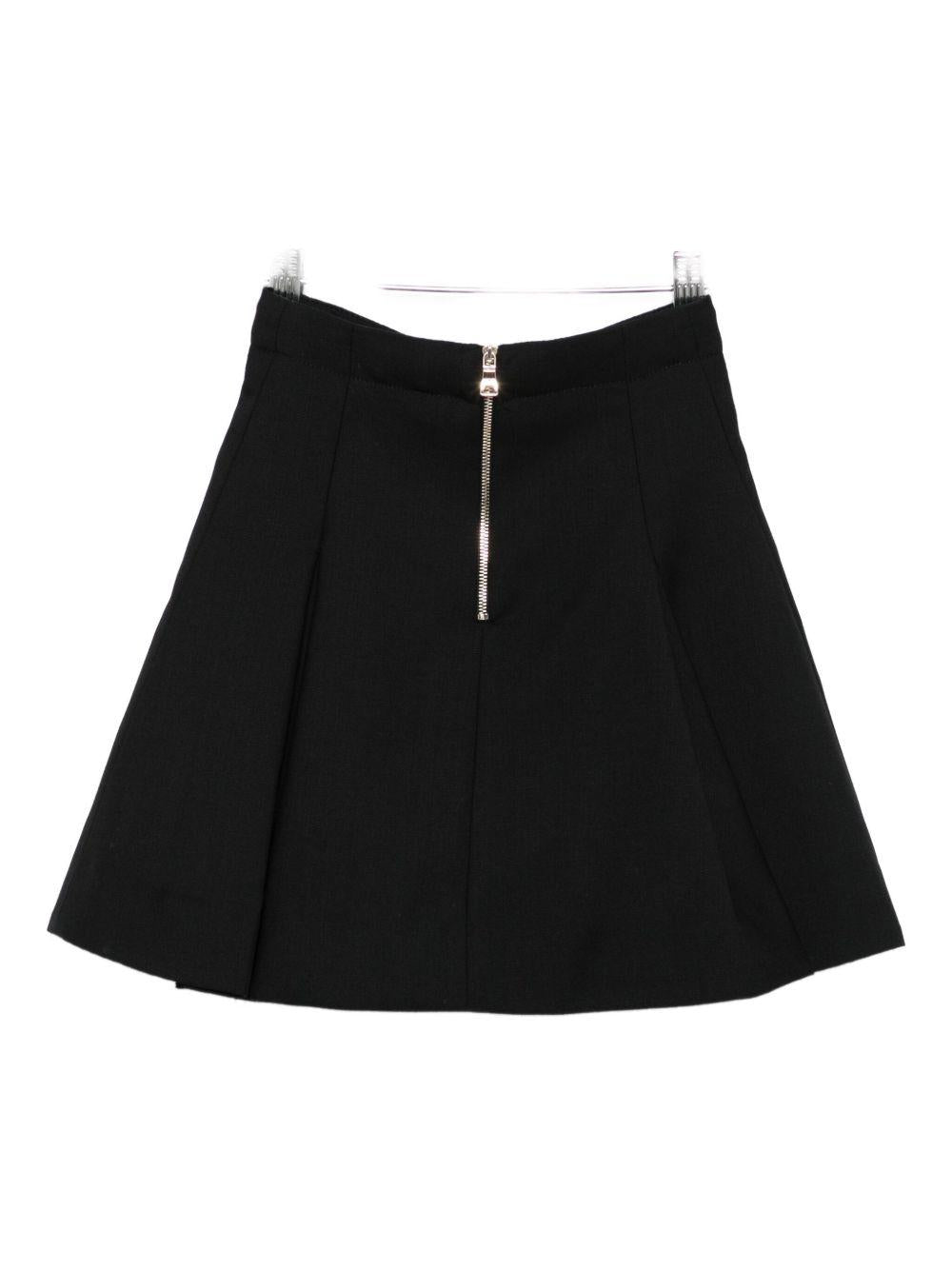 Gonna a trapezio per bambina Balmain Kids nera con bottoni color oro - Rubino Kids