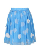 Gonna azzurra in tulle per bambina con stampa nuvole Stella McCartney Kids - Rubino Kids