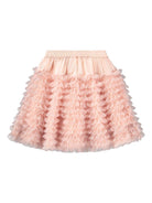 Gonna Blissus per bambina Molo rosa con ruches a strati - Rubino Kids