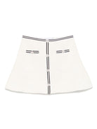 Gonna con effetto jacquard per bambina Self - Portrait Kids bianco con vita elasticizzata - Rubino Kids