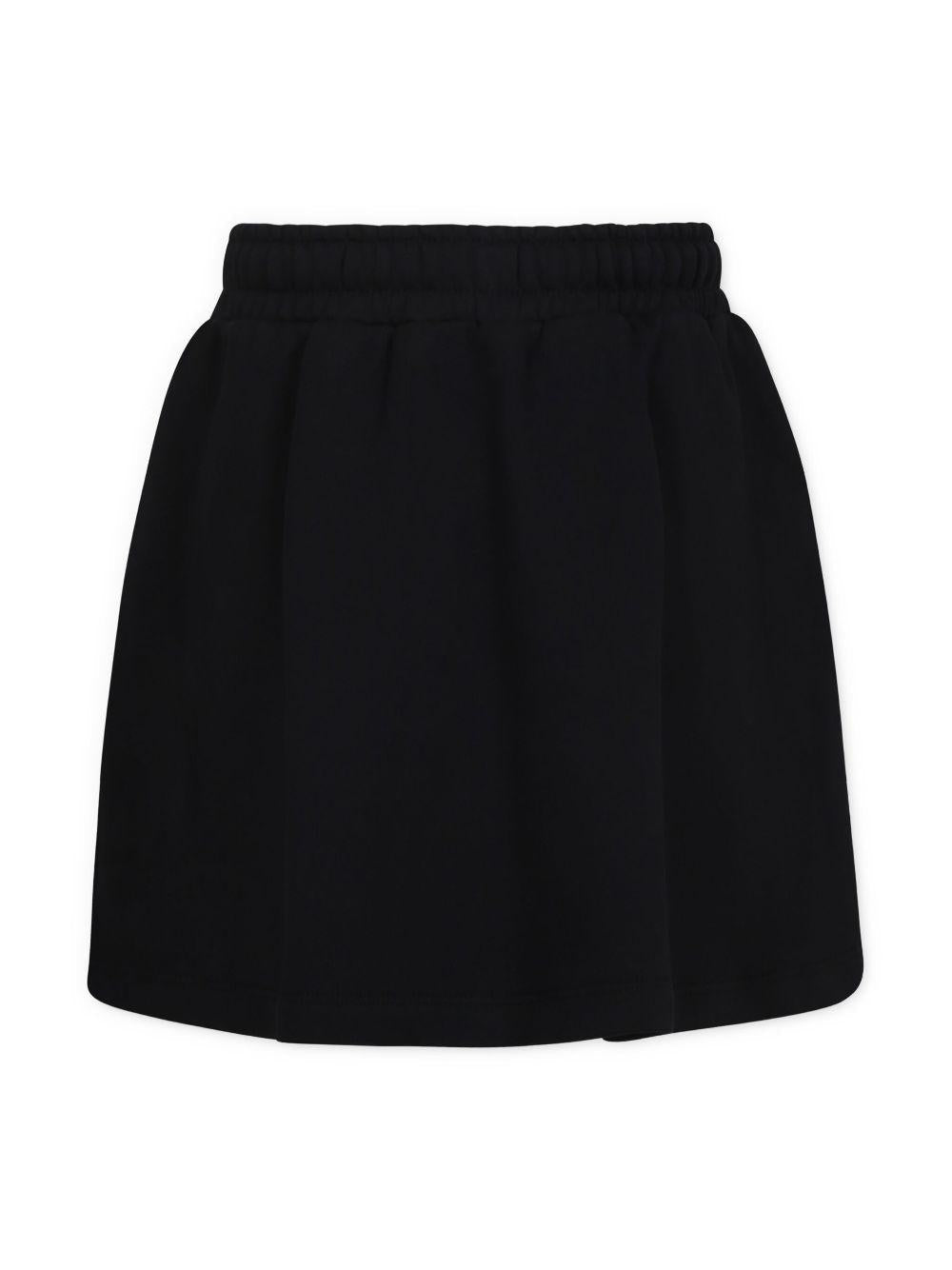 Gonna con logo per bambina Moschino Kids nero con taglio svasato - Rubino Kids