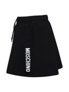 Gonna con logo per bambina Moschino Kids nero con taglio svasato - Rubino Kids