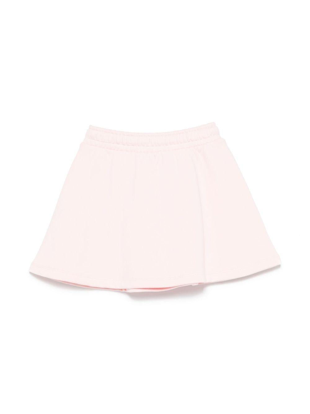 Gonna con logo per bambina Moschino Kids rosa con due tasche laterali - Rubino Kids