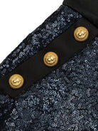 Gonna con paillettes per bambina Balmain Kids blu con bottoni - Rubino Kids