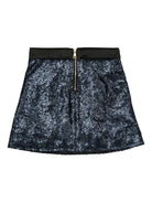 Gonna con paillettes per bambina Balmain Kids blu con bottoni - Rubino Kids