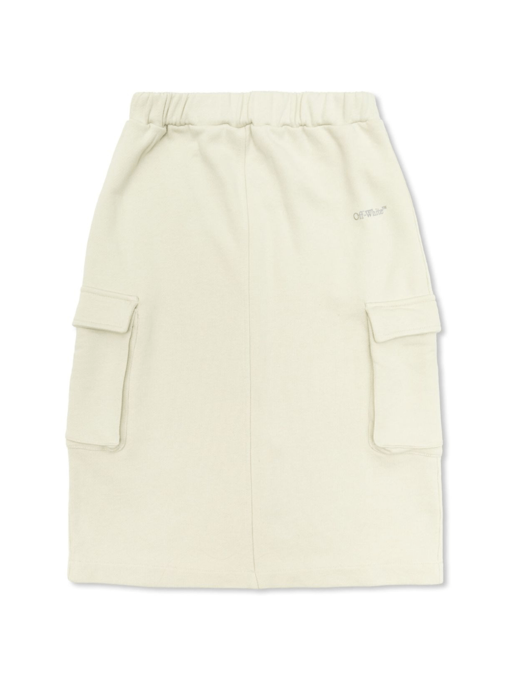 Gonna in cotone per bambina Off - White Kids bianco con spacco posteriore - Rubino Kids