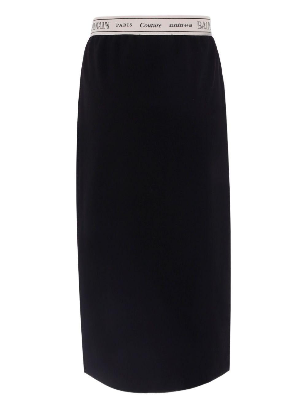 Gonna in jersey per bambina Balmain Kids nera elasticizzata - Rubino Kids