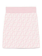 Gonna in maglia junior per bambina Fendi Kids rosa con logo all - over - Rubino Kids
