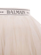 Gonna in tulle per bambina Balmain Kids beige a strati - Rubino Kids