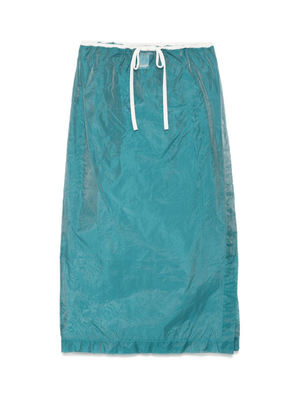 Gonna midi per donna THE M Olimpia verde con vita con coulisse elasticizzata