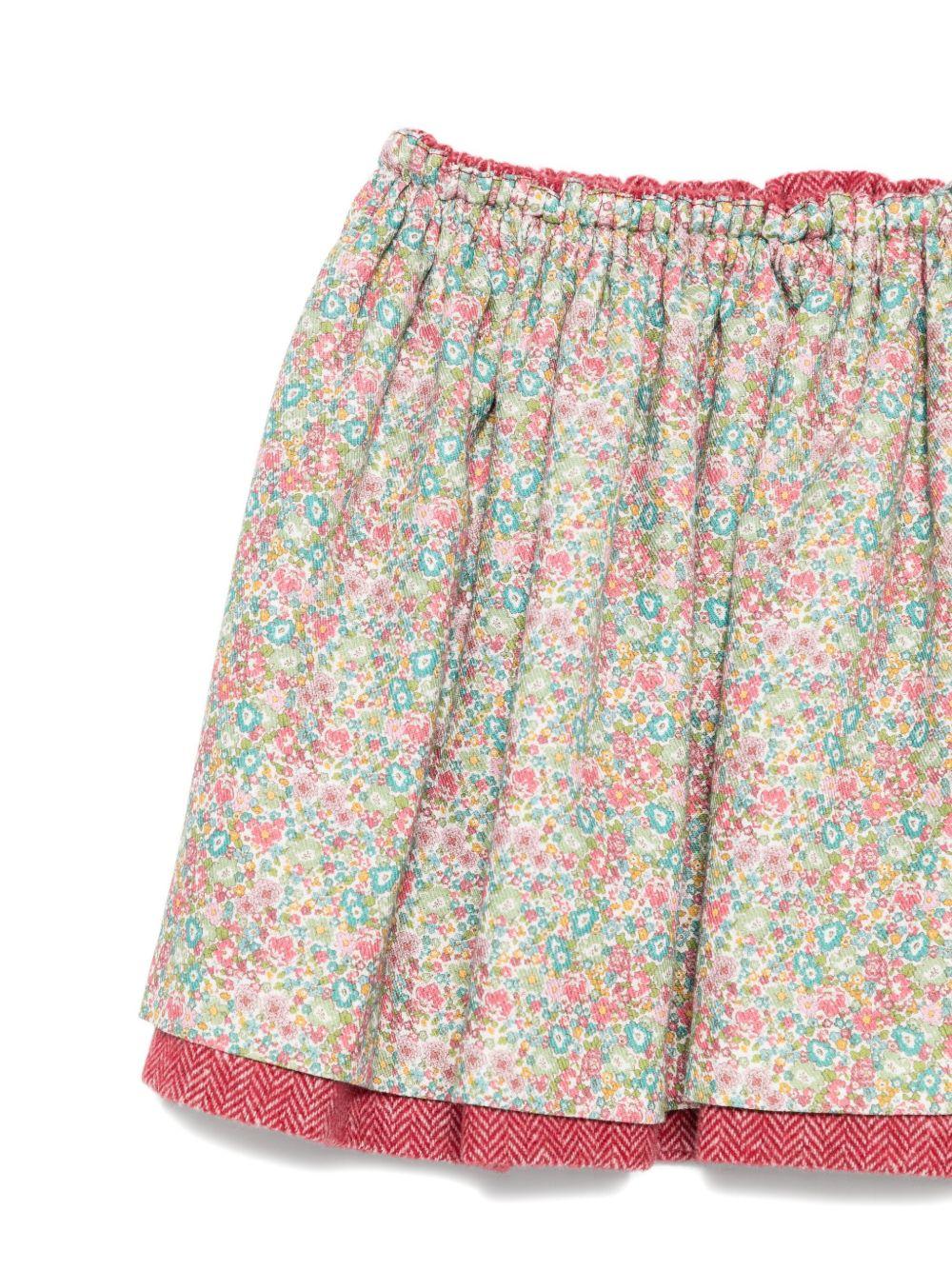 Gonna midi per neonata Mariella Ferrari risa con motivo a fiori - Rubino Kids