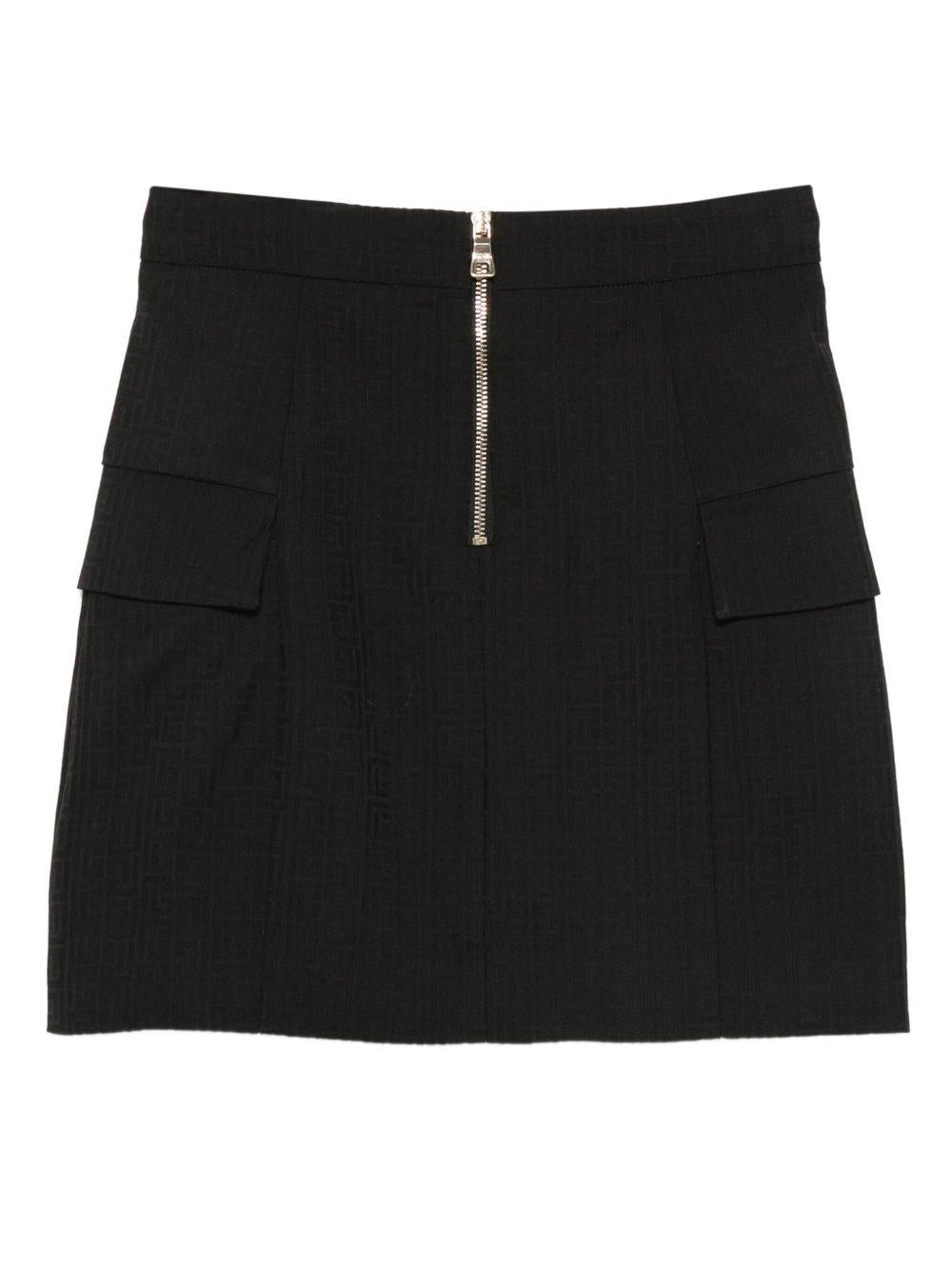 Gonna per bambina Balmain Kids nera con bottoni oro e tasche ad aletta - Rubino Kids