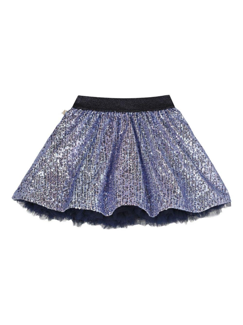 Gonna per bambina Billieblush blu con decorazione con paillettes - Rubino Kids