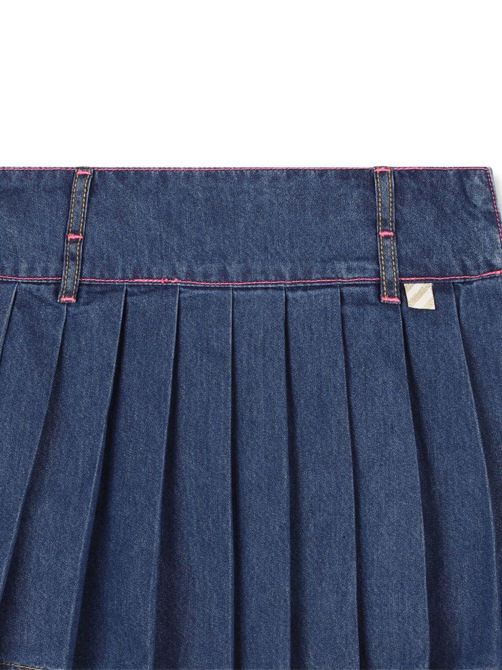 Gonna per bambina Billieblush denim con logo ricamato a contrasto - Rubino Kids