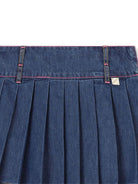 Gonna per bambina Billieblush denim con logo ricamato a contrasto - Rubino Kids