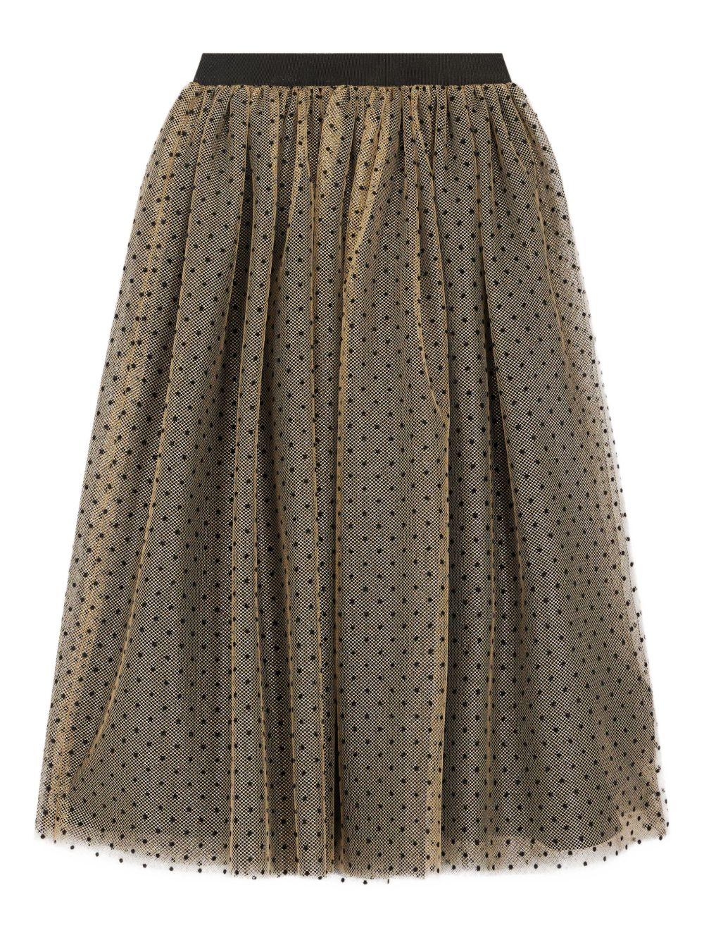 Gonna per bambina Bonpoint color oro con tulle e motivo a pois - Rubino Kids