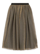 Gonna per bambina Bonpoint color oro con tulle e motivo a pois - Rubino Kids