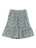 Gonna per bambina Bonpoint grigio a balze floreale - Rubino Kids