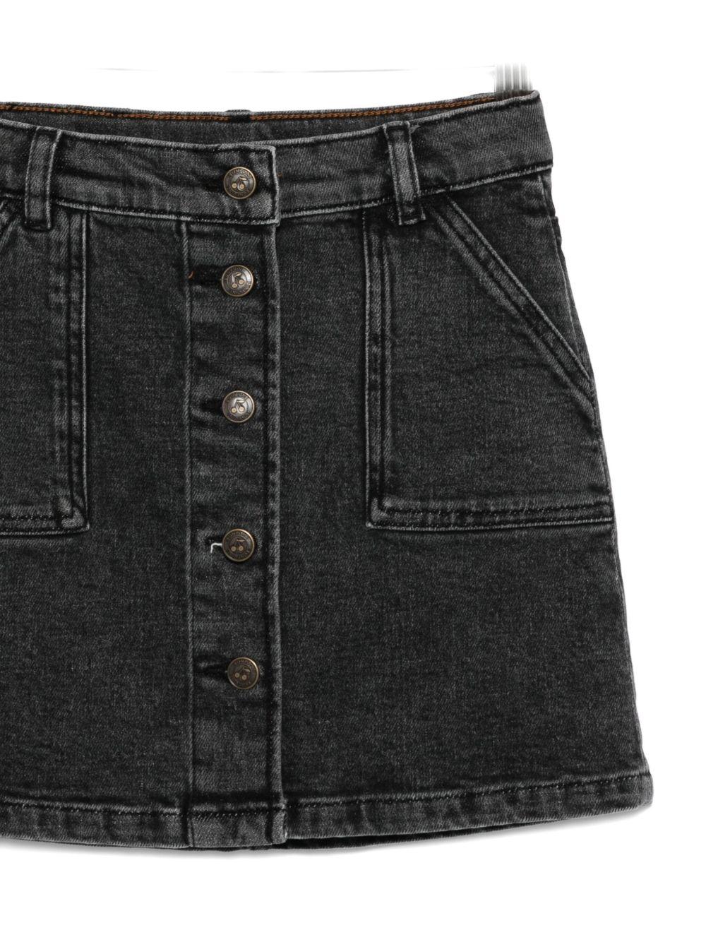 Gonna per bambina Bonpoint nera con bottoni sul davanti - Rubino Kids