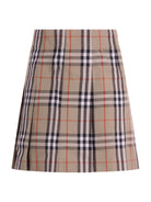 Gonna per bambina Burberry Kids beige con motivo a quadri - Rubino Kids