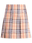 Gonna per bambina Burberry Kids beige con motivo a quadri - Rubino Kids
