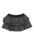 Gonna per bambina Douuod Kids grigio a strati con ruches - Rubino Kids