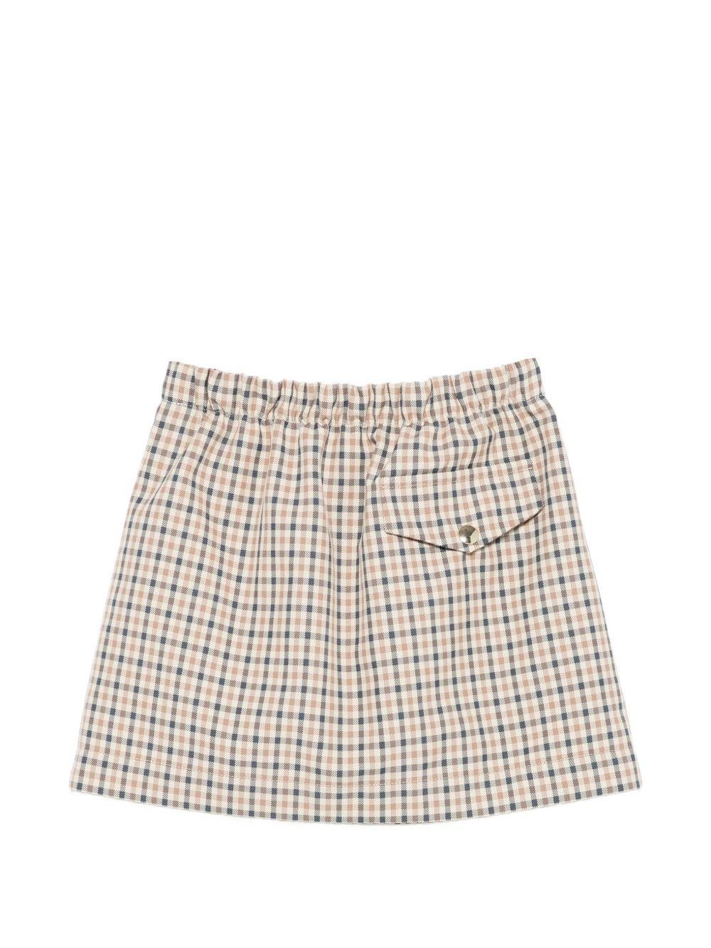 Gonna per bambina Douuod Kids marrone con motivo a quadri - Rubino Kids