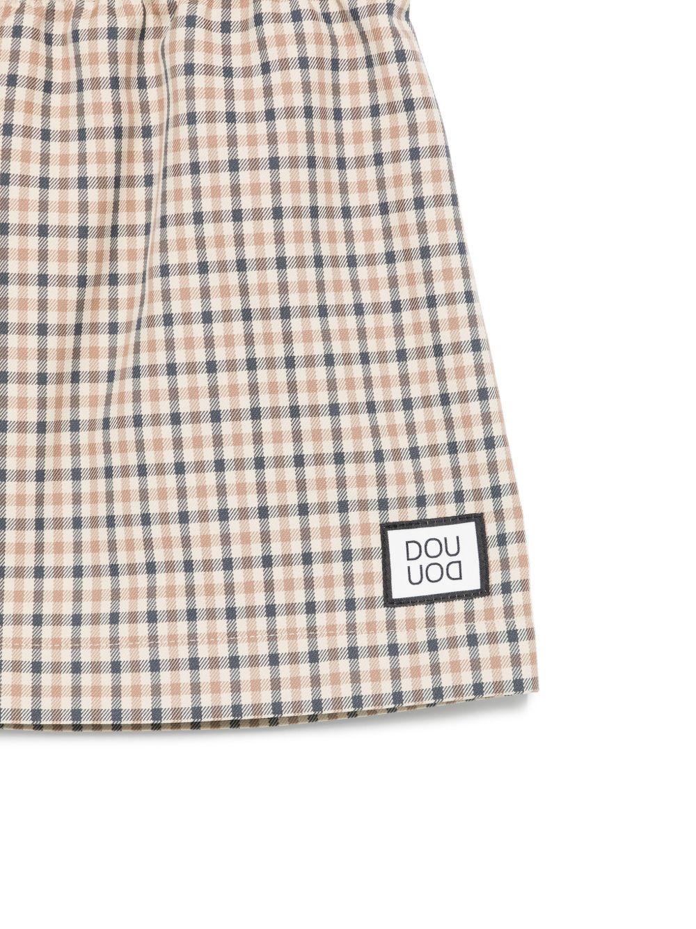 Gonna per bambina Douuod Kids marrone con motivo a quadri - Rubino Kids