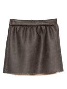 Gonna per bambina Douuod Kids marrone con orlo a taglio vivo - Rubino Kids